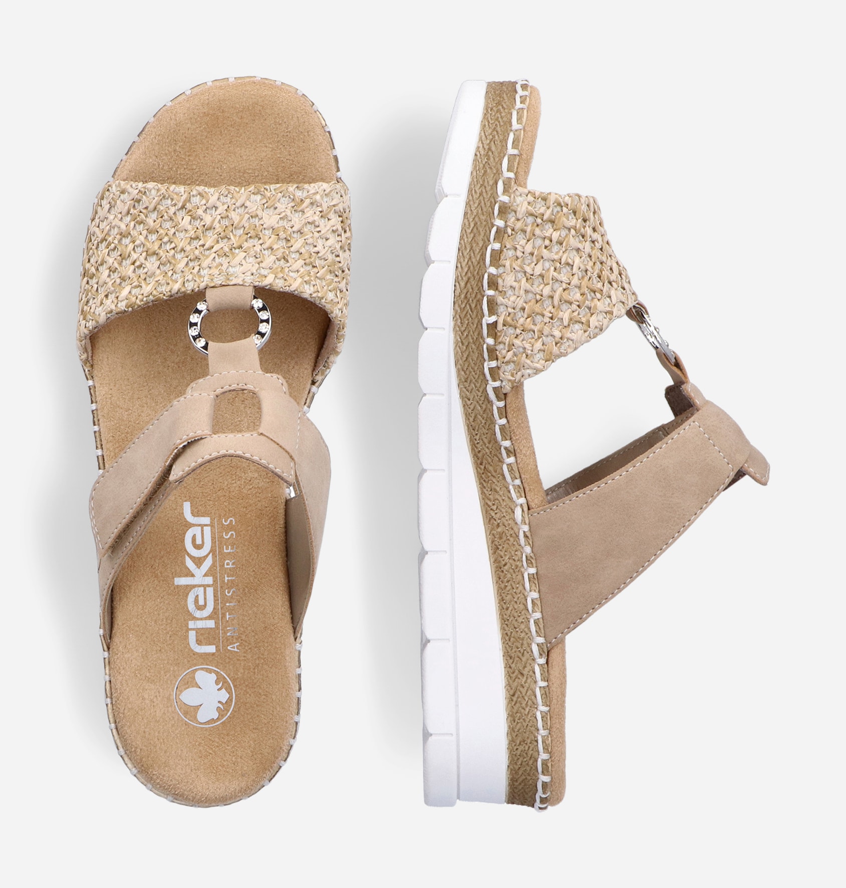 RIEKER, Sandaler med remmar Beigea
