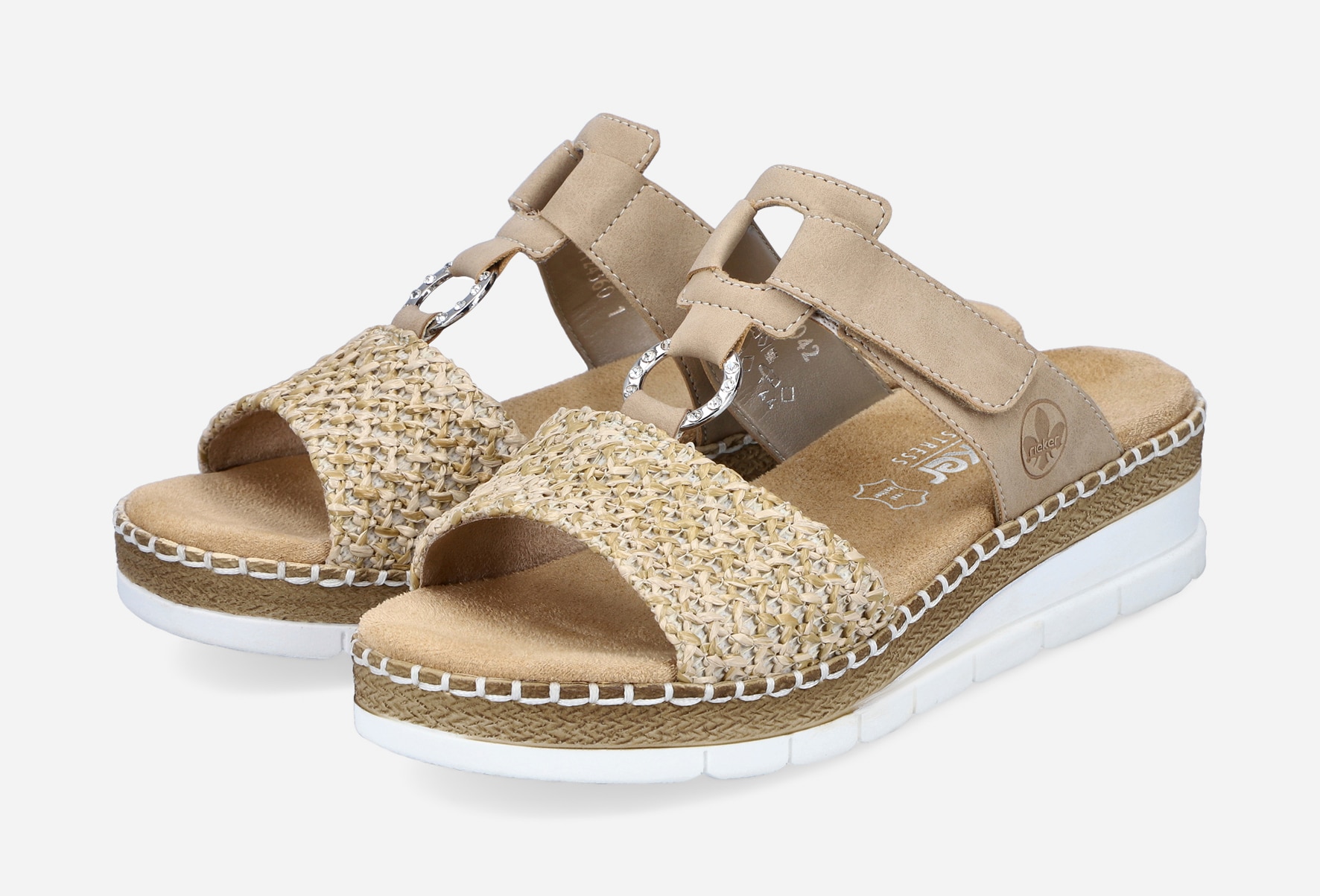 RIEKER, Sandaler med remmar Beigea