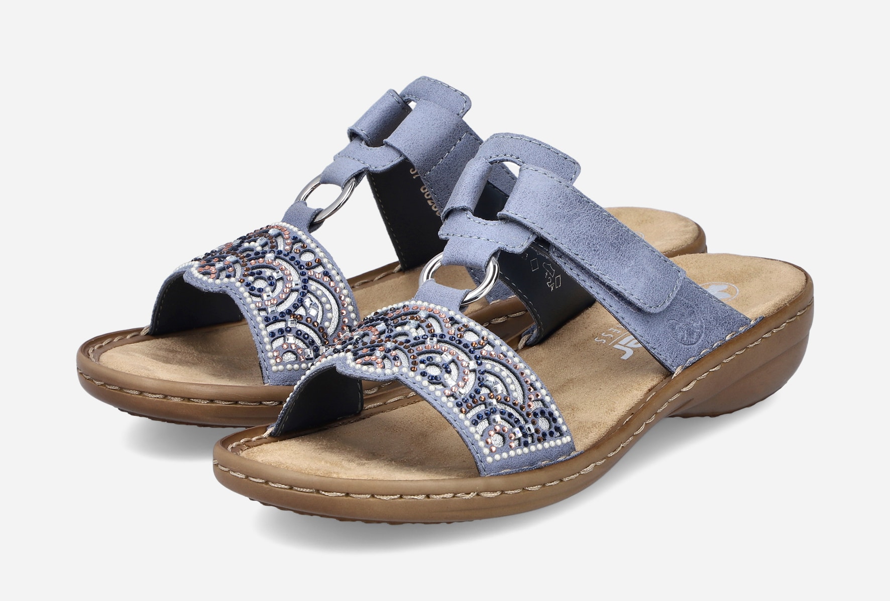 RIEKER, Sandaler med remmar Blåa