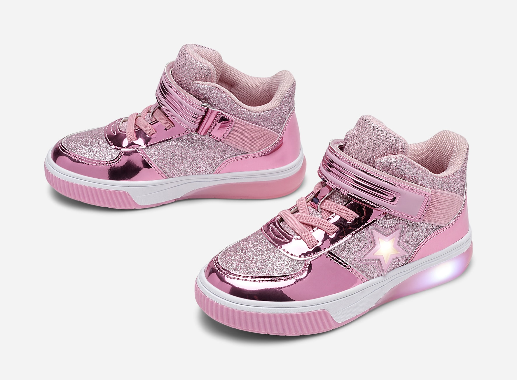 DINSKO, Blinkande höga sneakers Rosa
