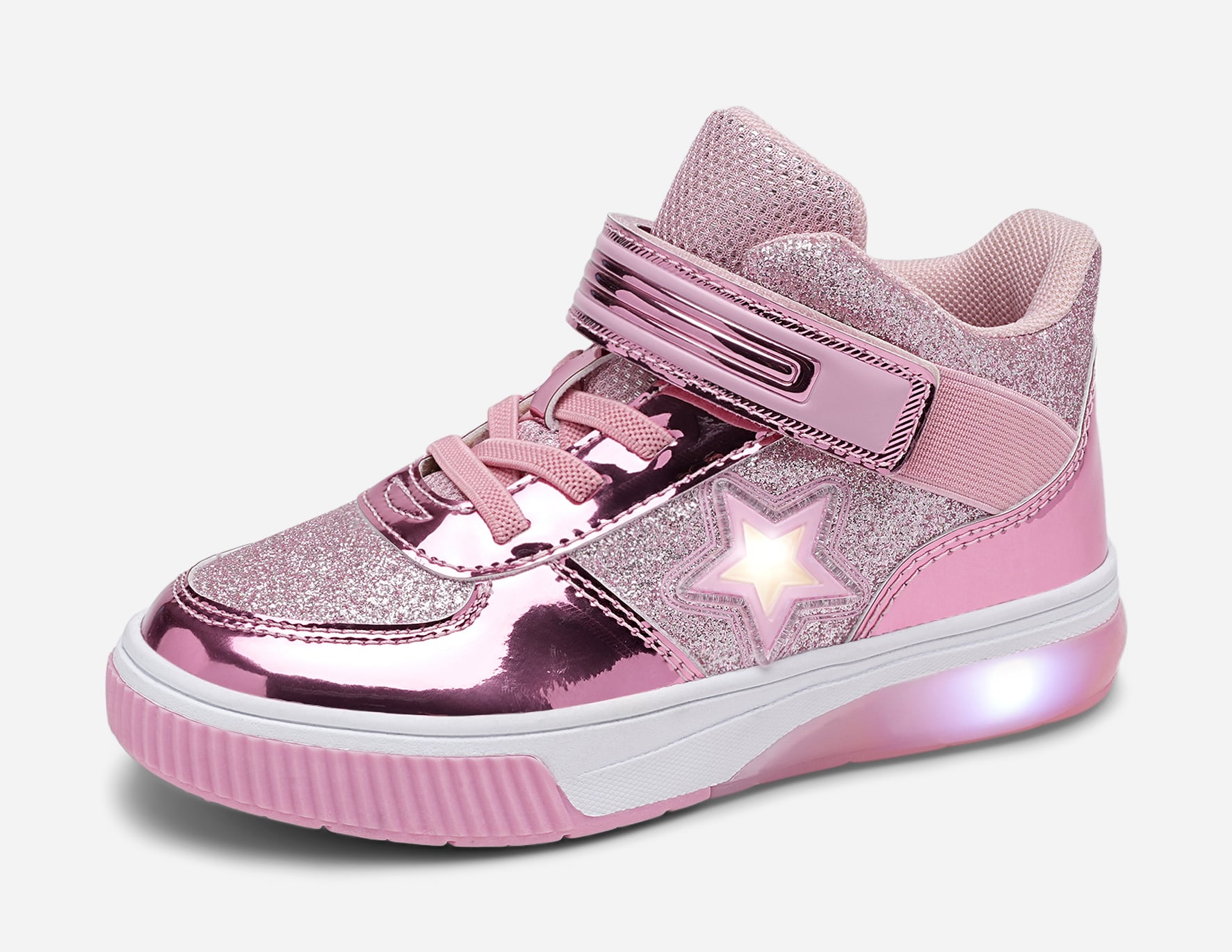 DINSKO, Blinkande höga sneakers Rosa