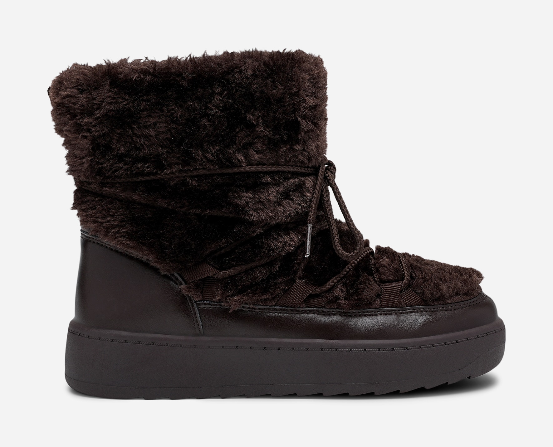 ATTITUDE, Varmfodrade boots med snörning Bruna