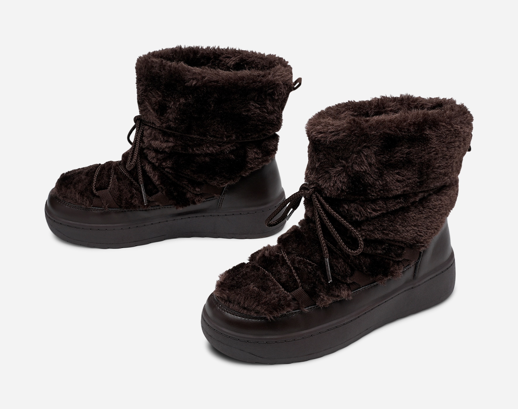 ATTITUDE, Varmfodrade boots med snörning Bruna