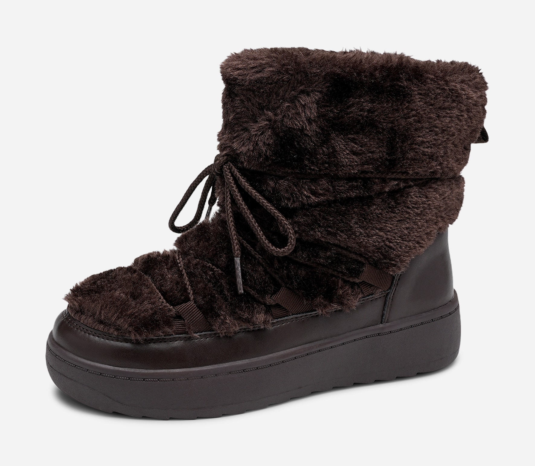 ATTITUDE, Varmfodrade boots med snörning Bruna