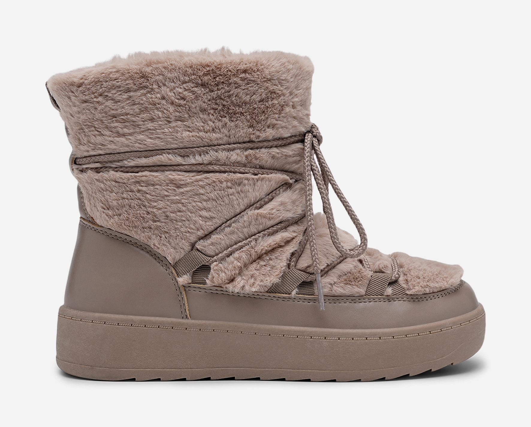 ATTITUDE, Varmfodrade boots med snörning Bruna