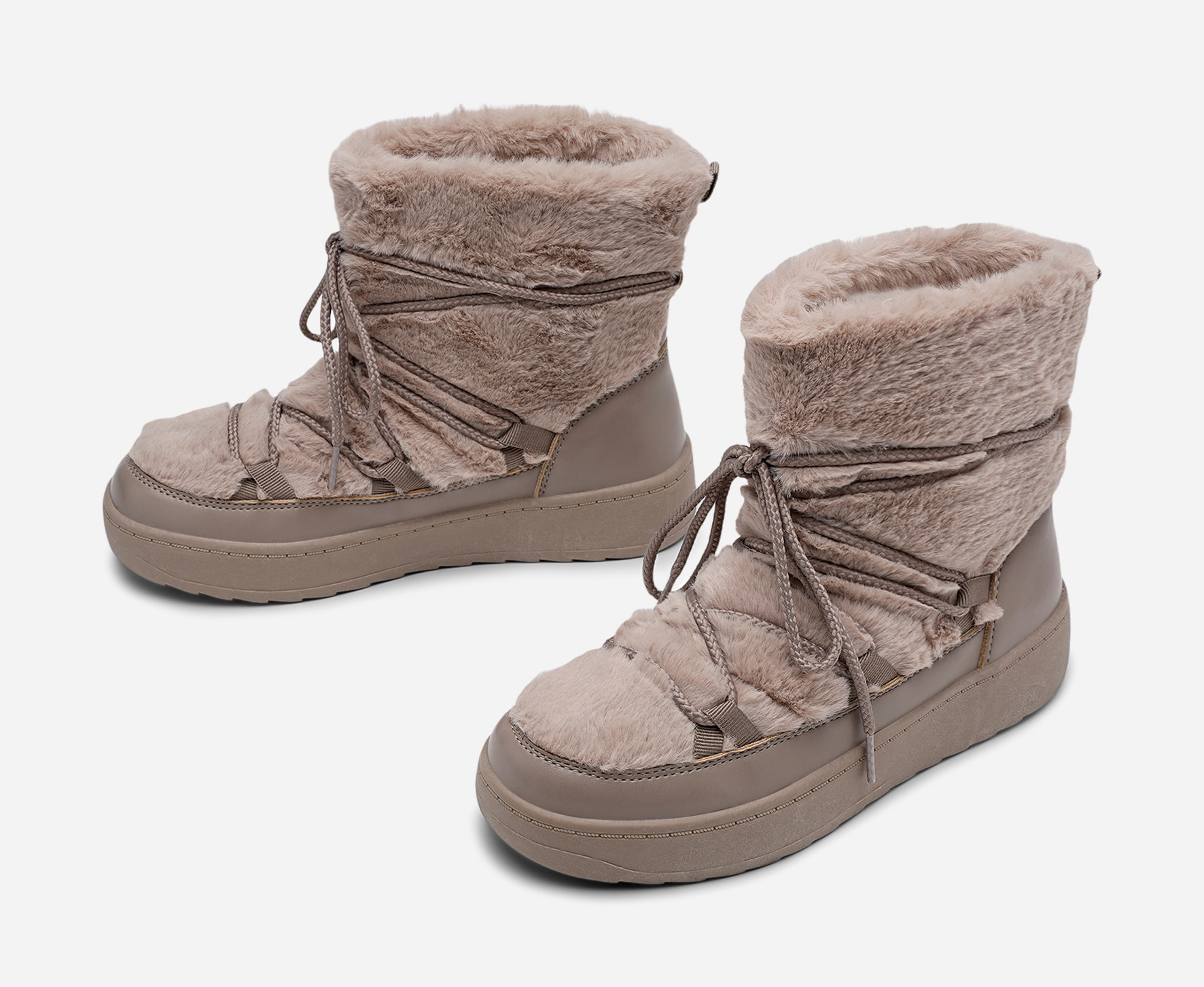 ATTITUDE, Varmfodrade boots med snörning Bruna