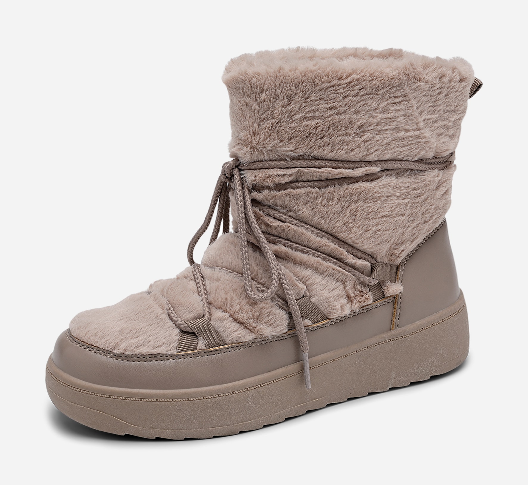 ATTITUDE, Varmfodrade boots med snörning Bruna