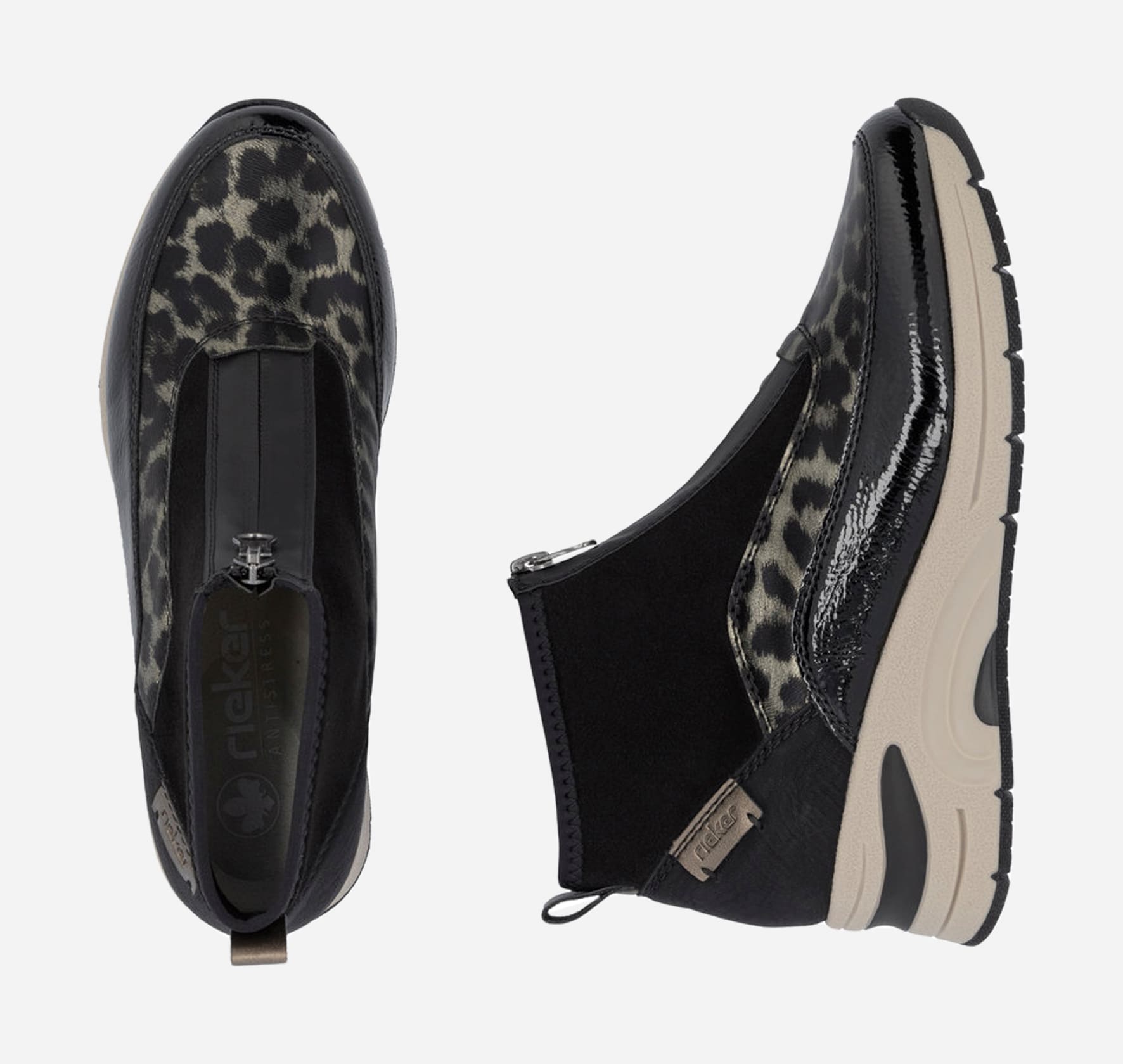 RIEKER, Höga sneakers Svarta