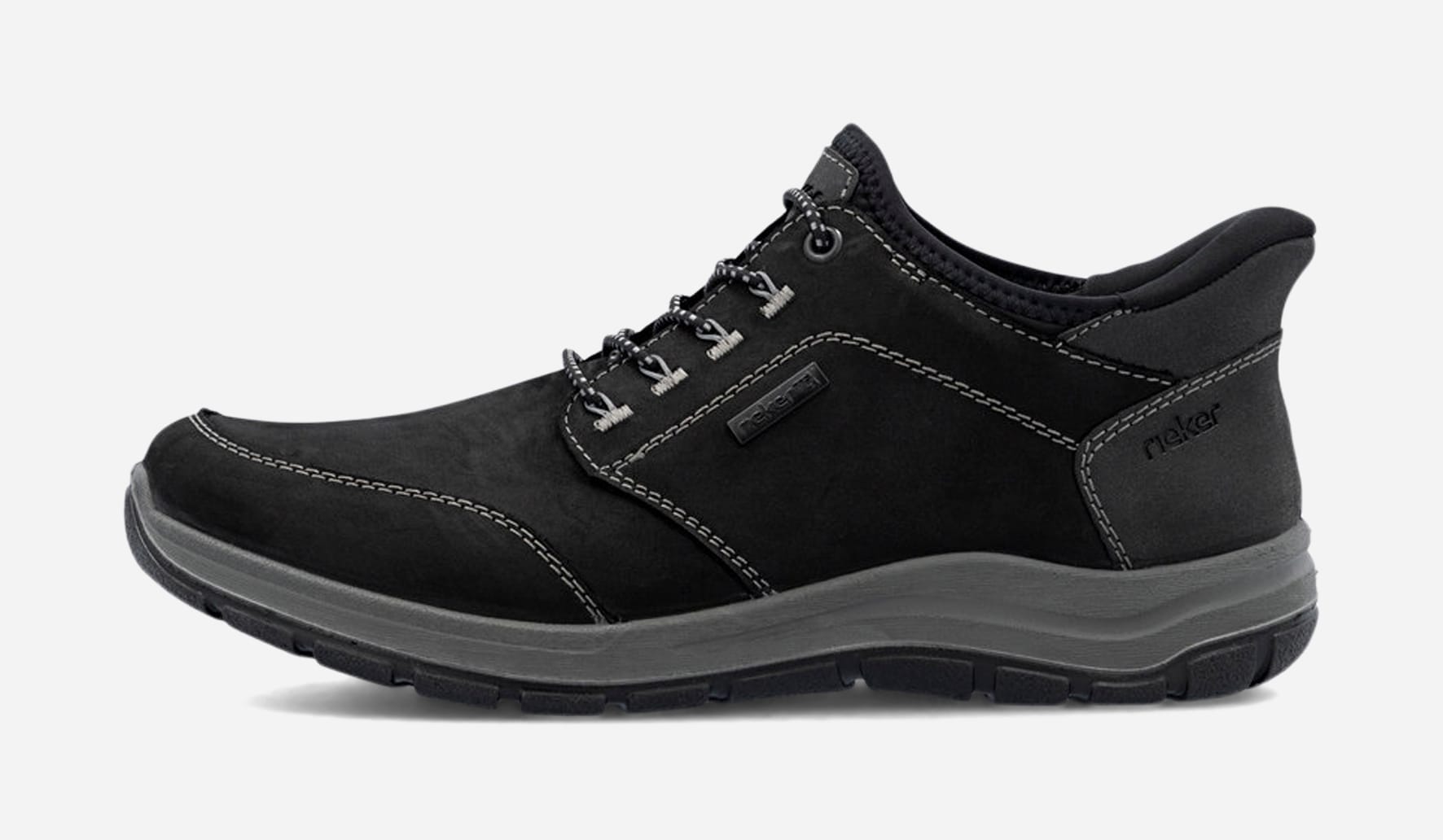 RIEKER, Promenadskor med snörning Svarta