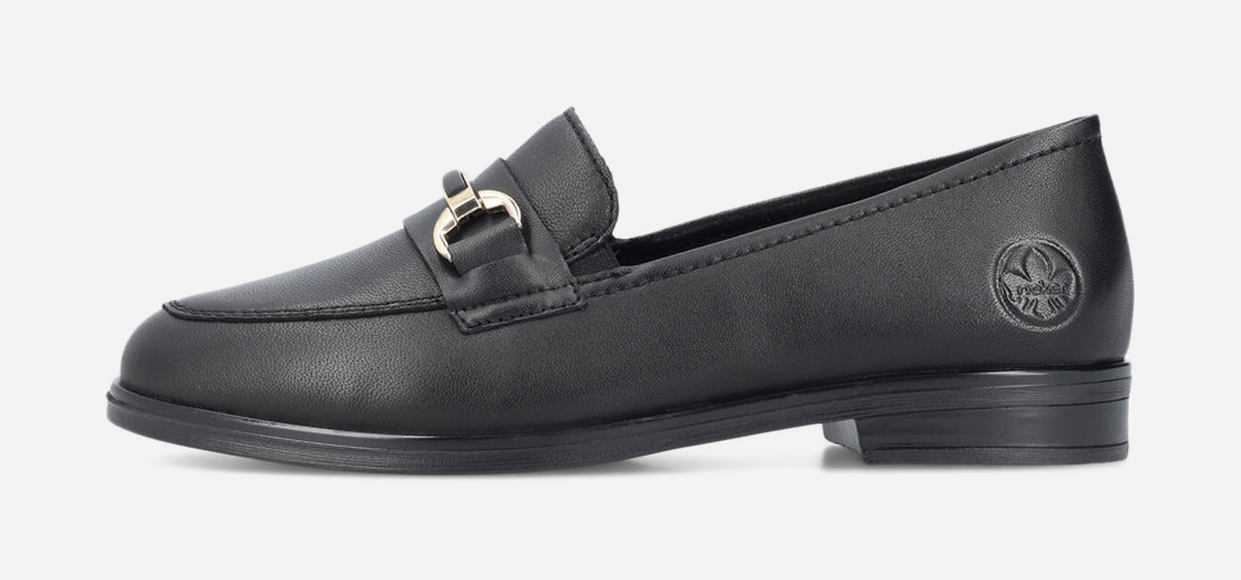 RIEKER, Loafers med spänne Svarta