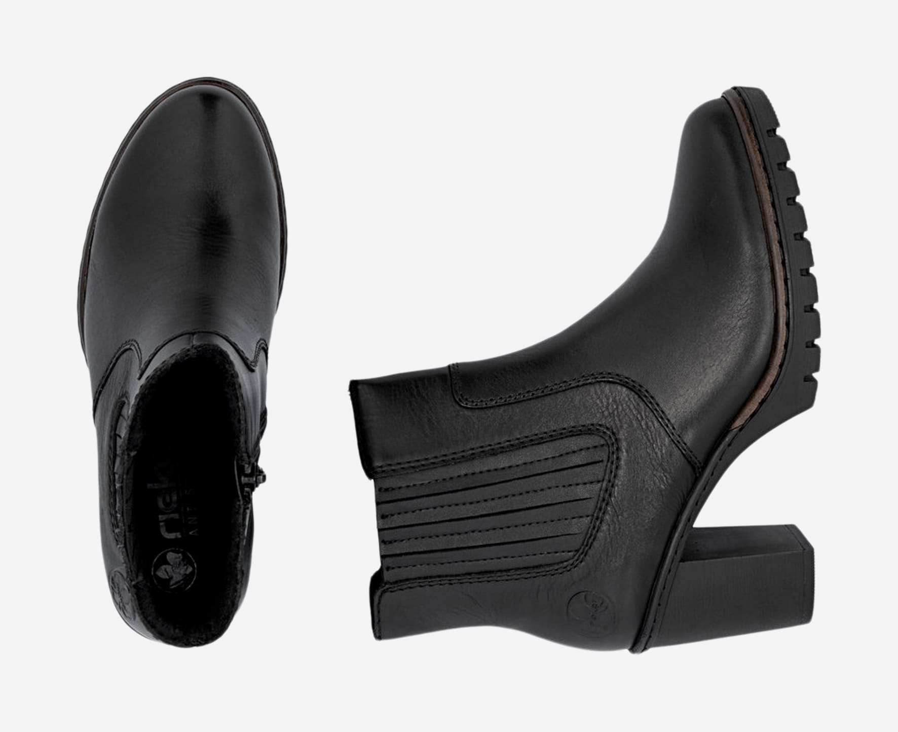 RIEKER, Boots med spänne Svarta