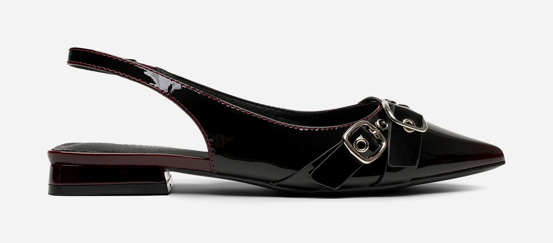 ATTITUDE, Ballerinaskor med slingback Röda