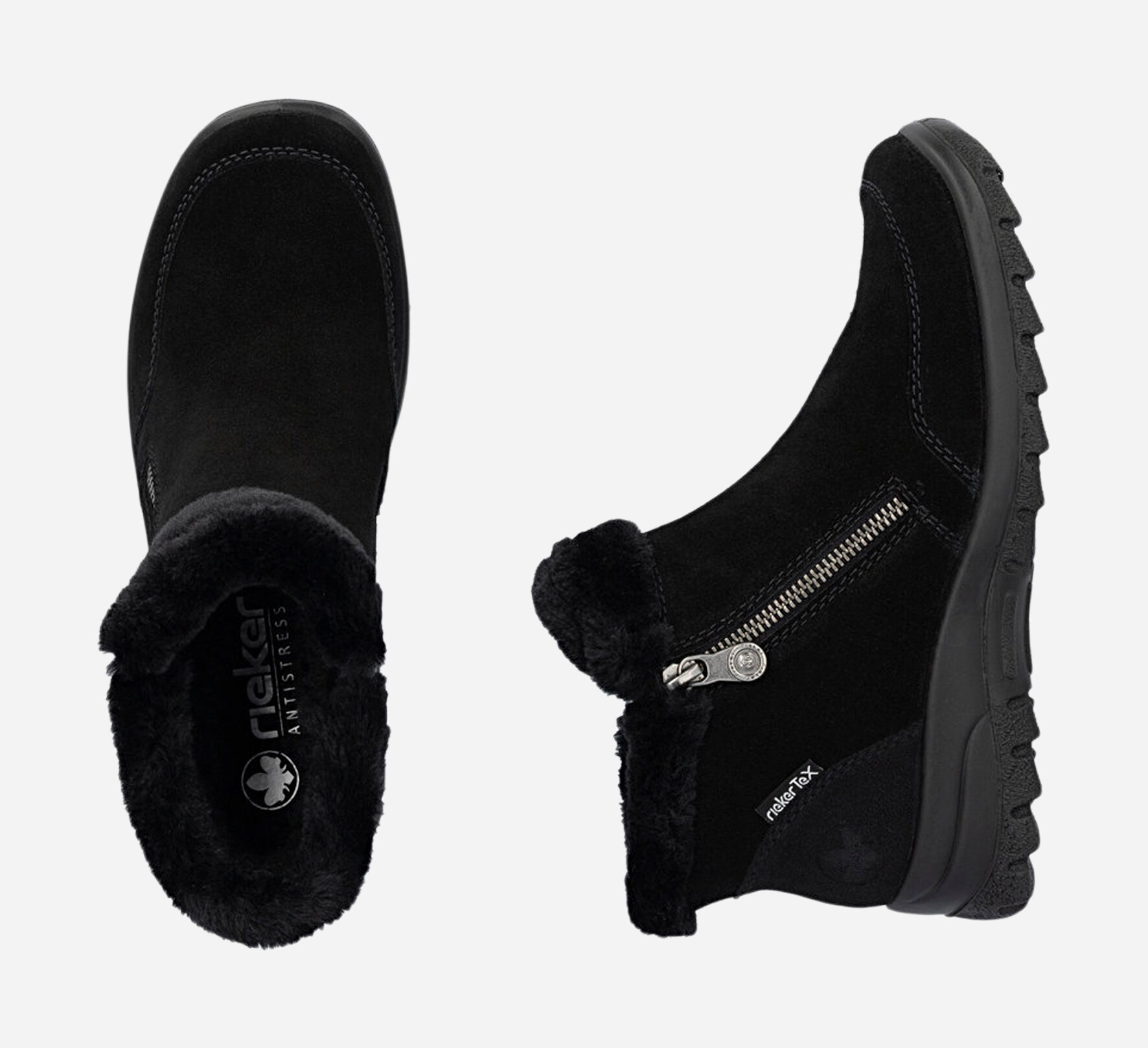 RIEKER, Varmfodrade boots, waterproof Svarta