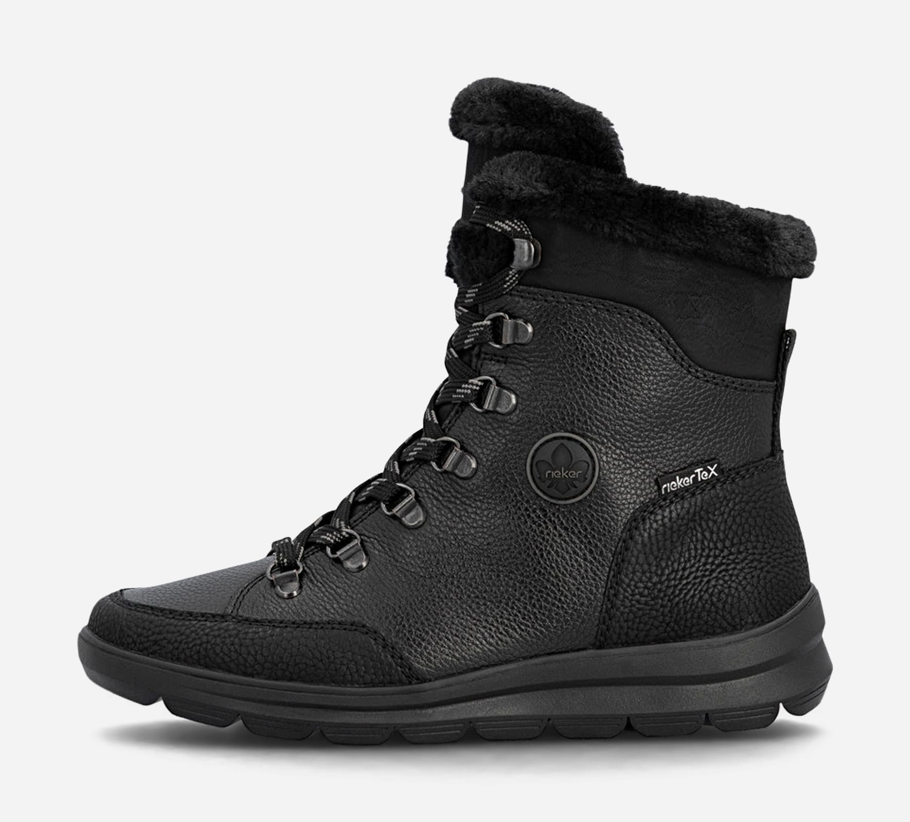 RIEKER, Varmfodrade kängor med dragkedja Svarta