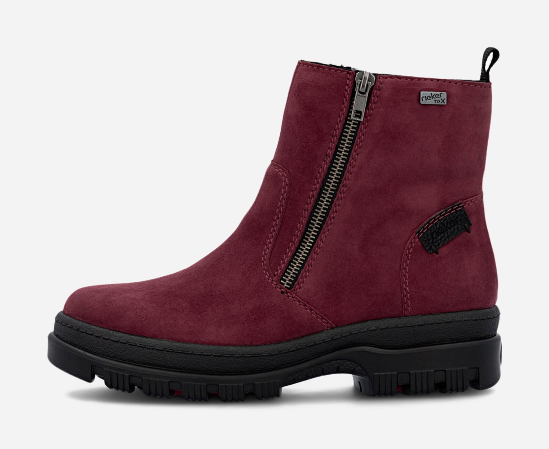 RIEKER, Boots med dragkedja Röda