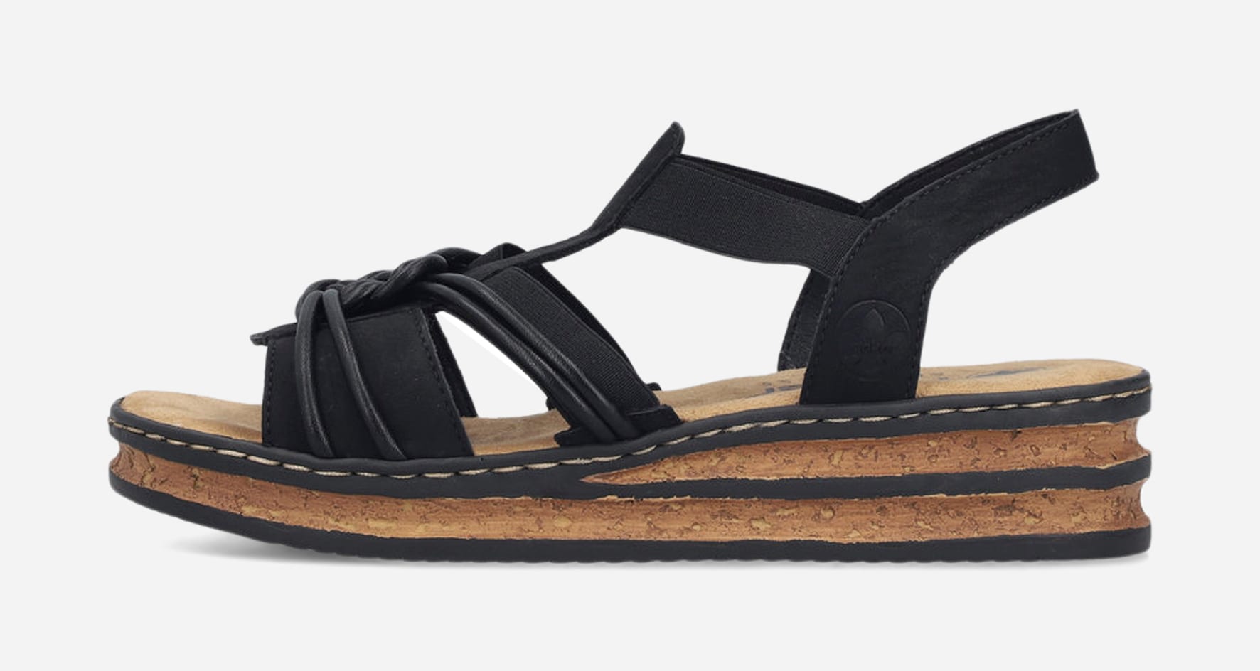 RIEKER, Sandaletter med remmar Svarta