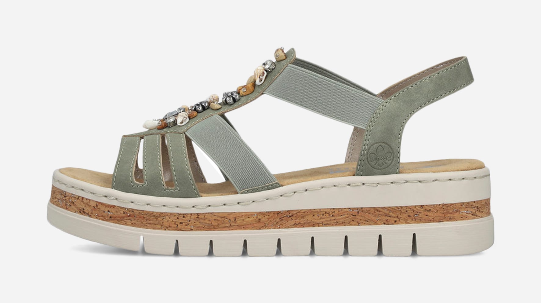 RIEKER, Sandaler med remmar Gröna