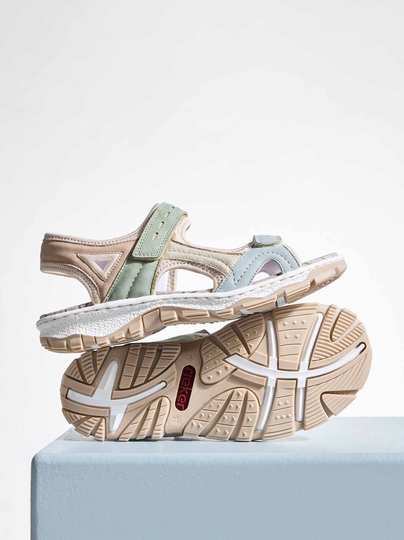 RIEKER, Sandaler med remmar Blåa
