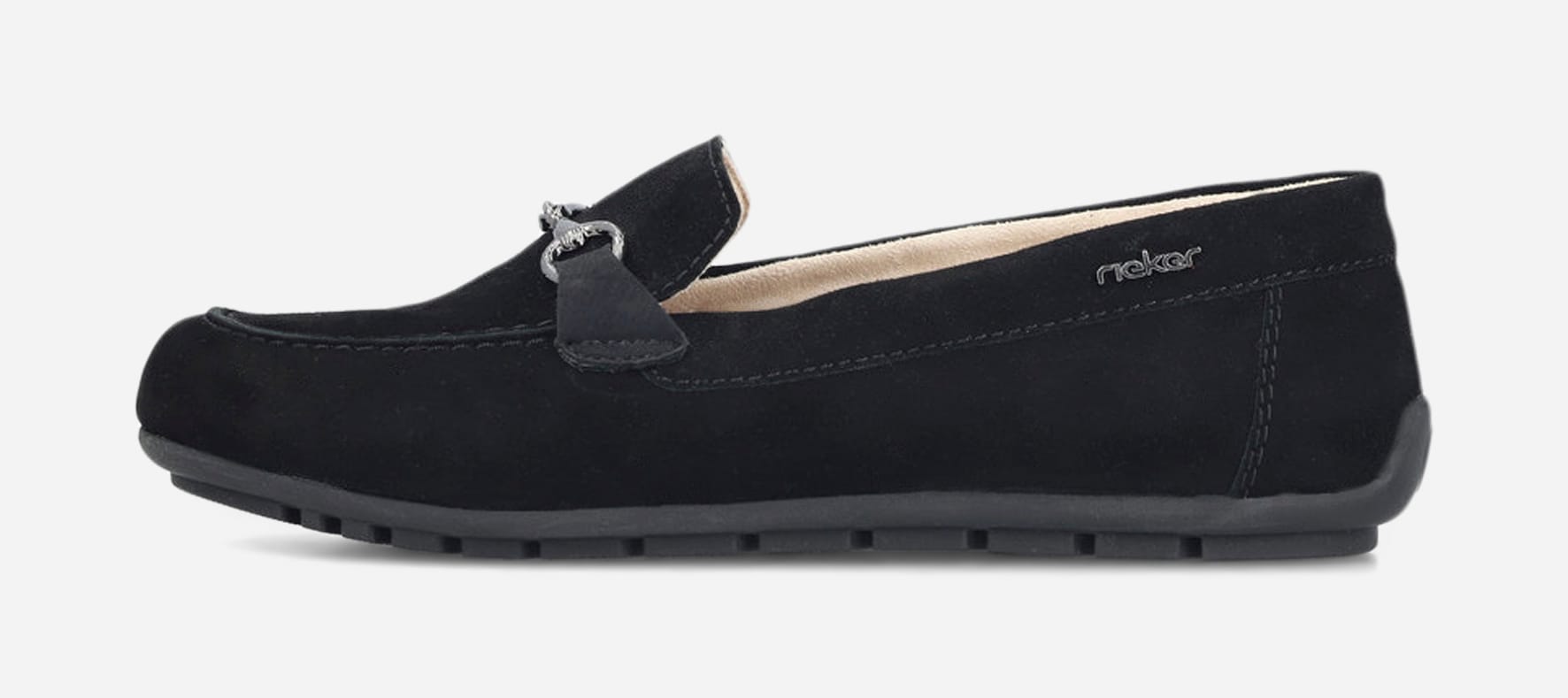 RIEKER, Loafers med spänne Svarta