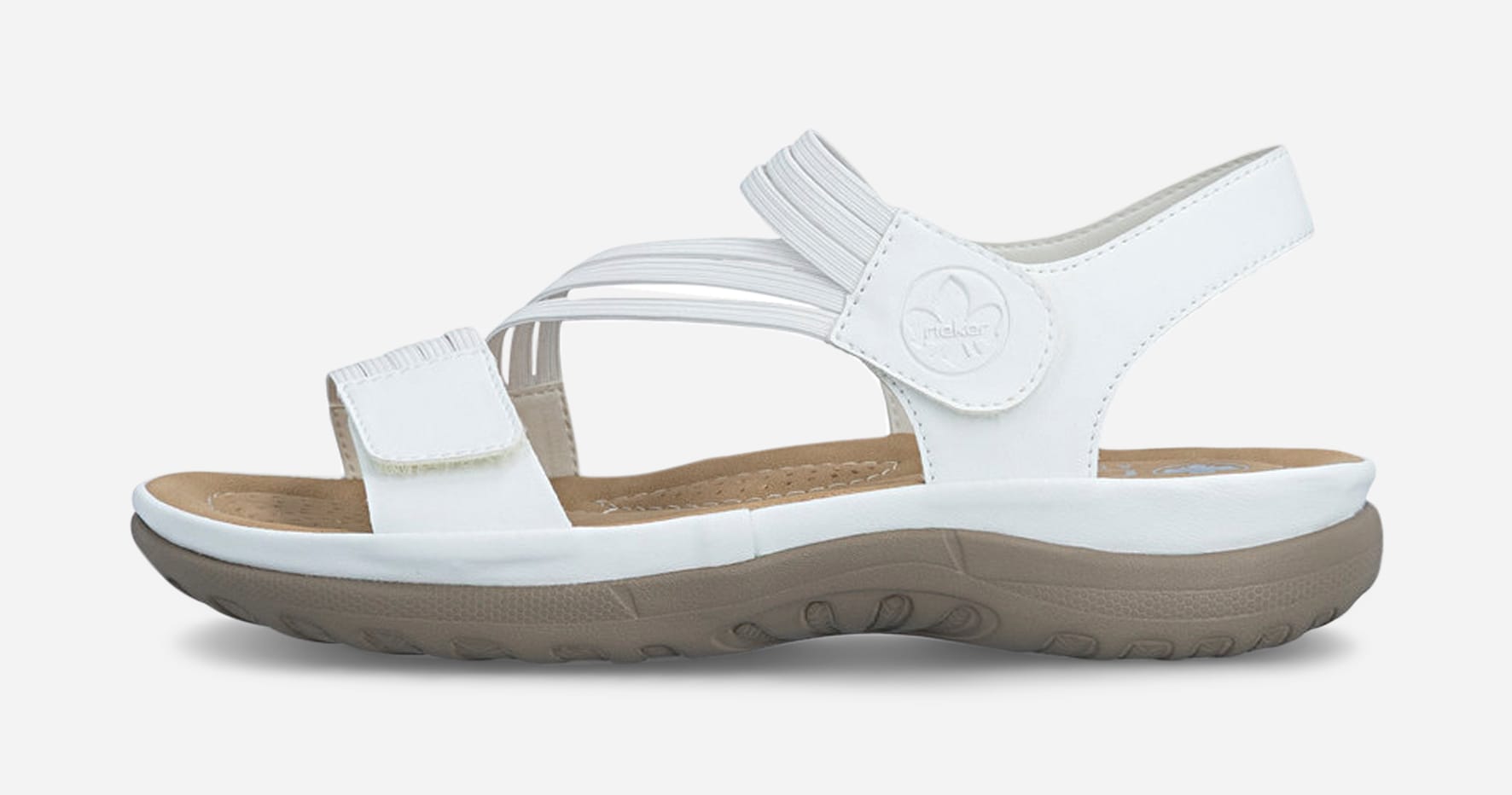 RIEKER, Sandaler med remmar Vita