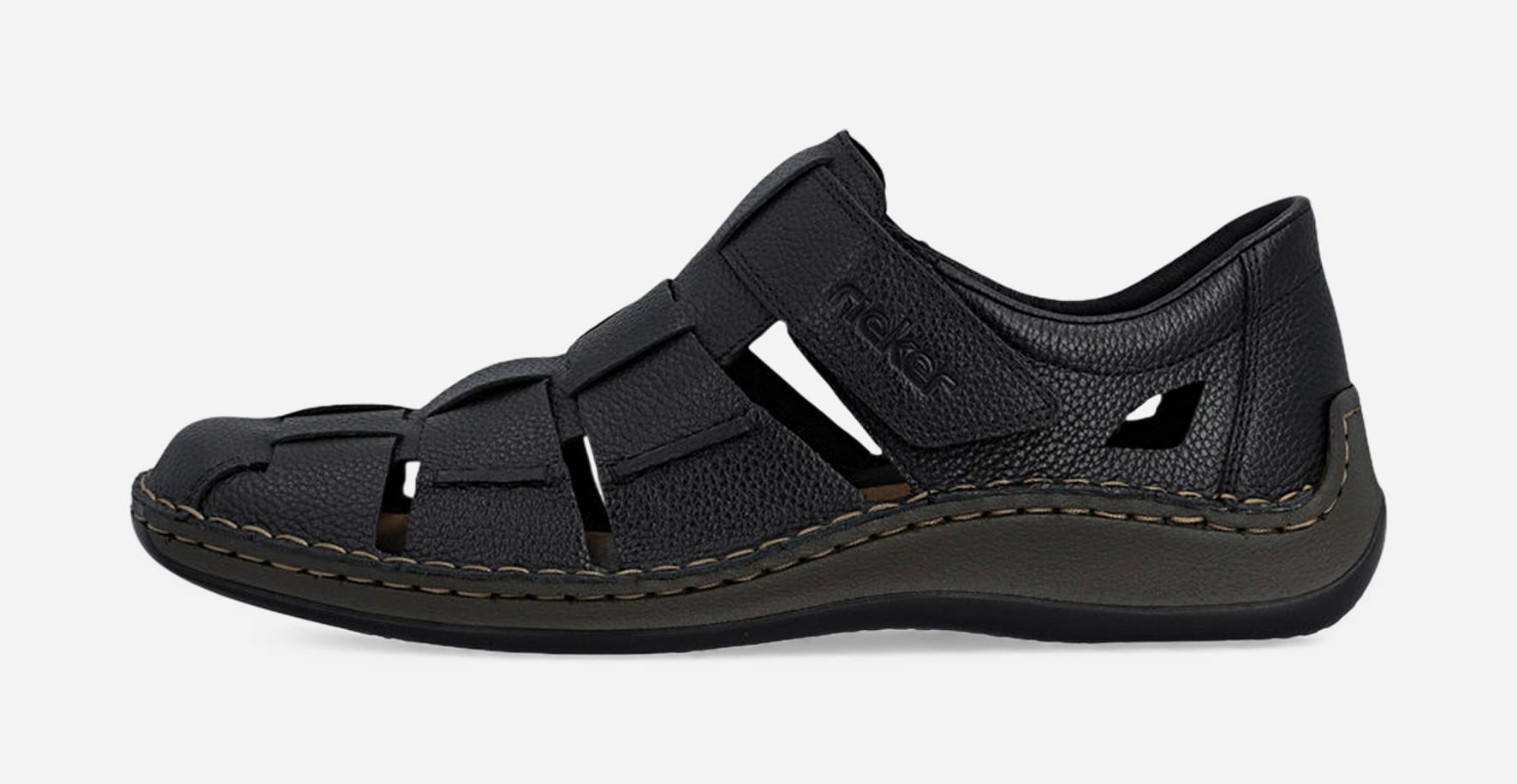 RIEKER, Sandal med täckt tå Svarta