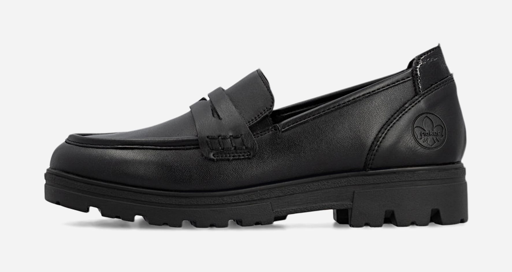 RIEKER, Loafers med spänne Svarta